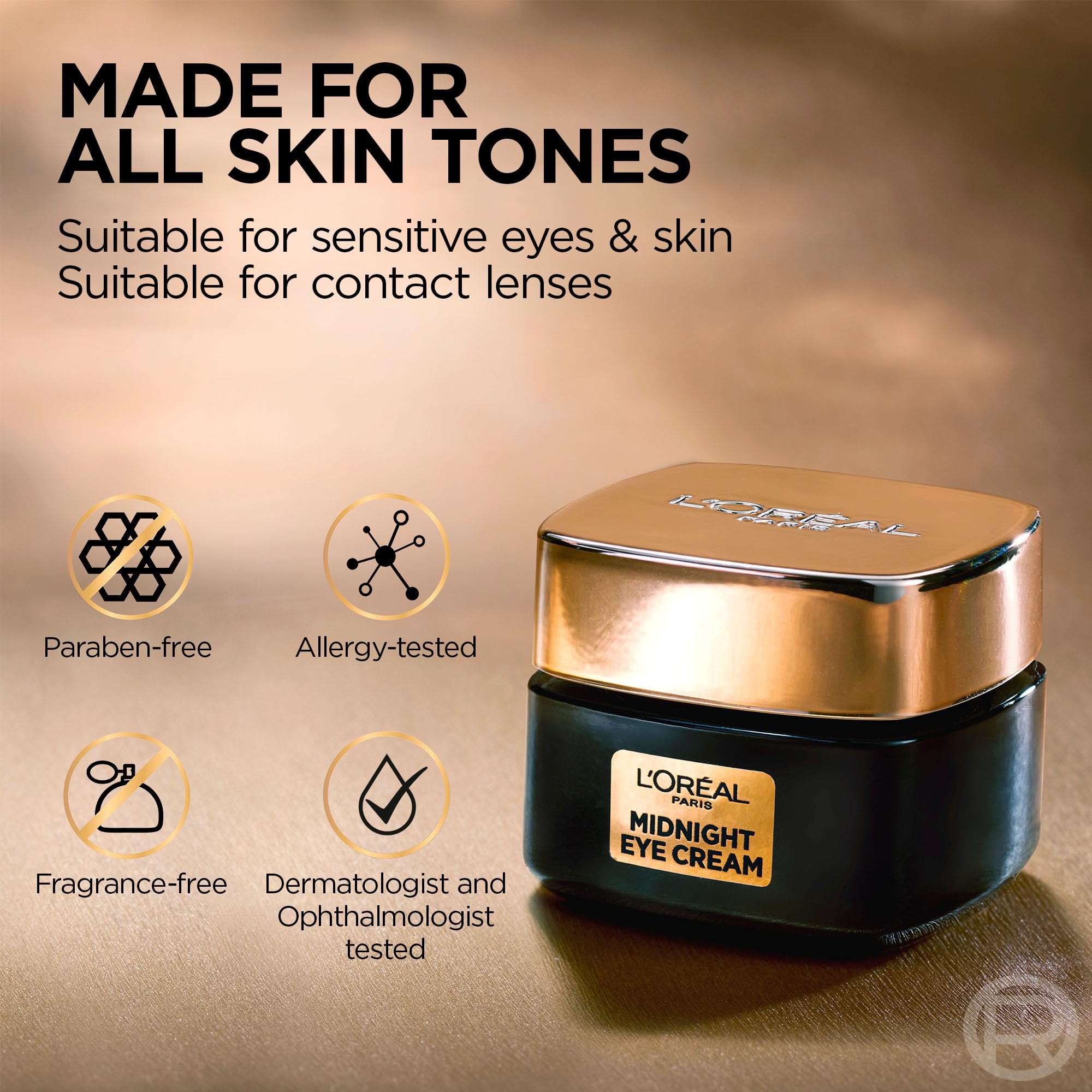 L'Oréal Paris Midnight Eye Cream, Under Eye Cream for Dark Circles and Wrinkles, Anti Aging, With Vitamin E and Antioxidant Recovery Complex, Cell Rewall, 15 ml 🍁 All In One Marketplace Canada