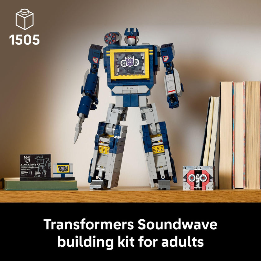 LEGO Icons Transformers: Soundwave - Building Set W/Sound Effects for Adults, 18+ - Model Kit W/Ravage & Laserbeak Figures - DIY Home Decor - Collectible Gift Idea for Sci-FI & Movie Fans - 10358 🍁 All In One Marketplace Canada