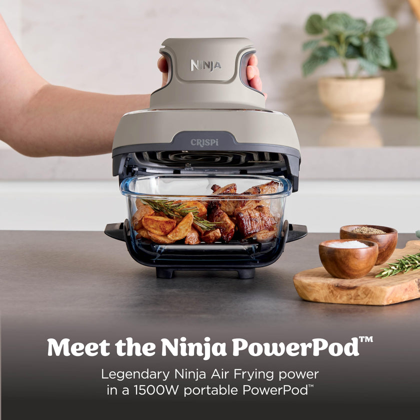 Ninja Crispi Portable Glass Air Fryer Cooking System – 4-Qt & 6-Cup CleanCrisp Containers, Nontoxic, Leak-Proof, Dishwasher Safe – Air Fry, Bake, Max Crisp, Recrisp FN101ST 🍁 All In One Marketplace Canada
