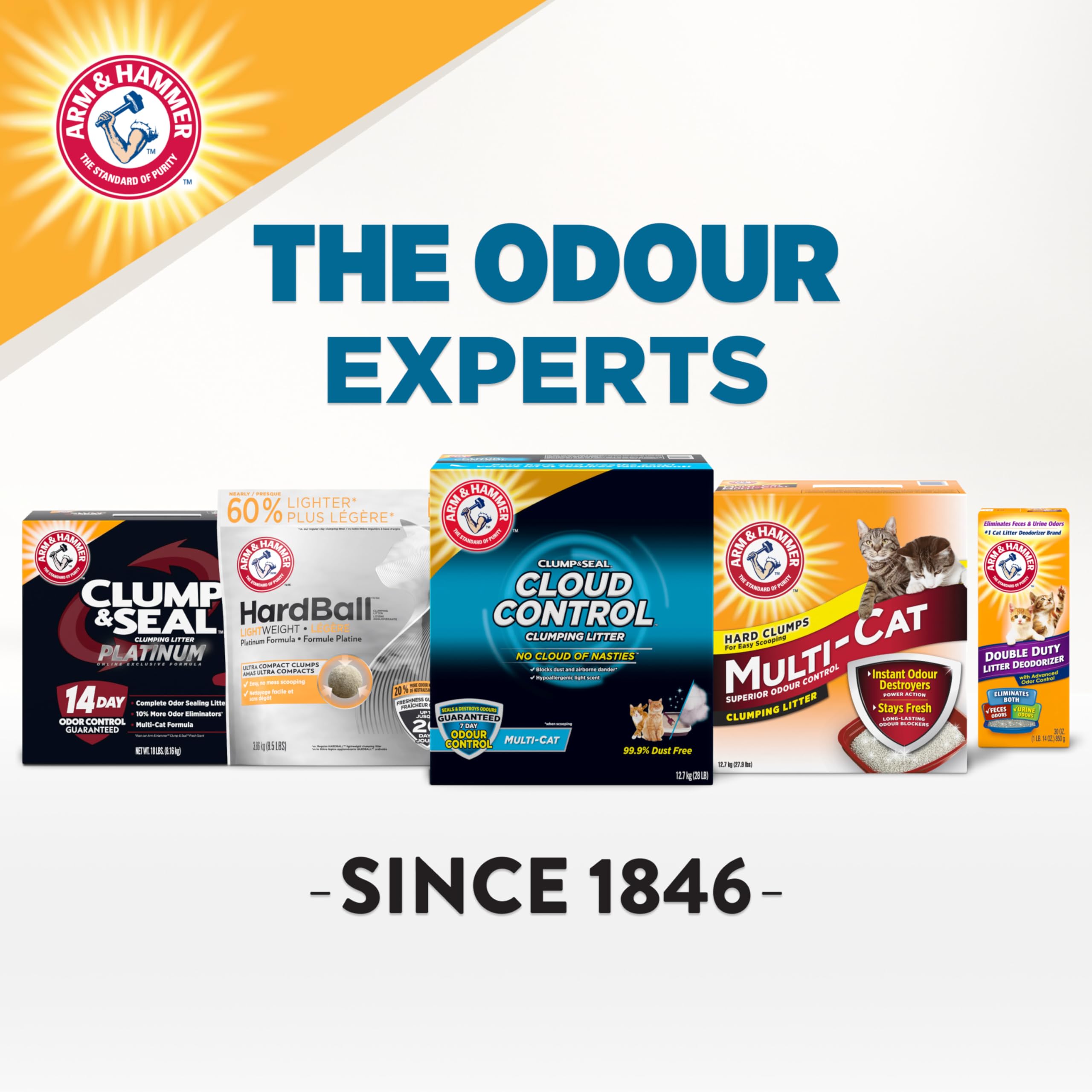 Arm & Hammer Clump & Seal Cloud Control Clay Cat Litter, Multi-Cat, 12.7kg, 7 Days of Odour Control, Dust Free, Clumping Litter (Pack of 1) 🍁 All In One Marketplace Canada