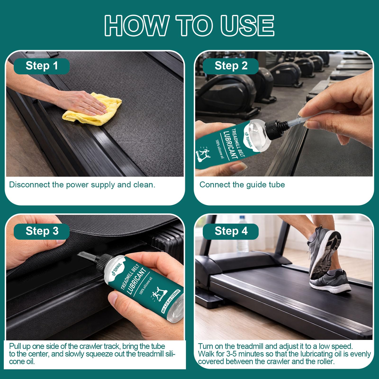 1DFAUL 250ml Treadmill Lubricant for Belt, Silicone Treadmill Oil Belt Lubricant High Temperature Resistance, Reduces Friction, Noise & Wear, Suitable for Various Treadmills Models 🍁 All In One Marketplace Canada