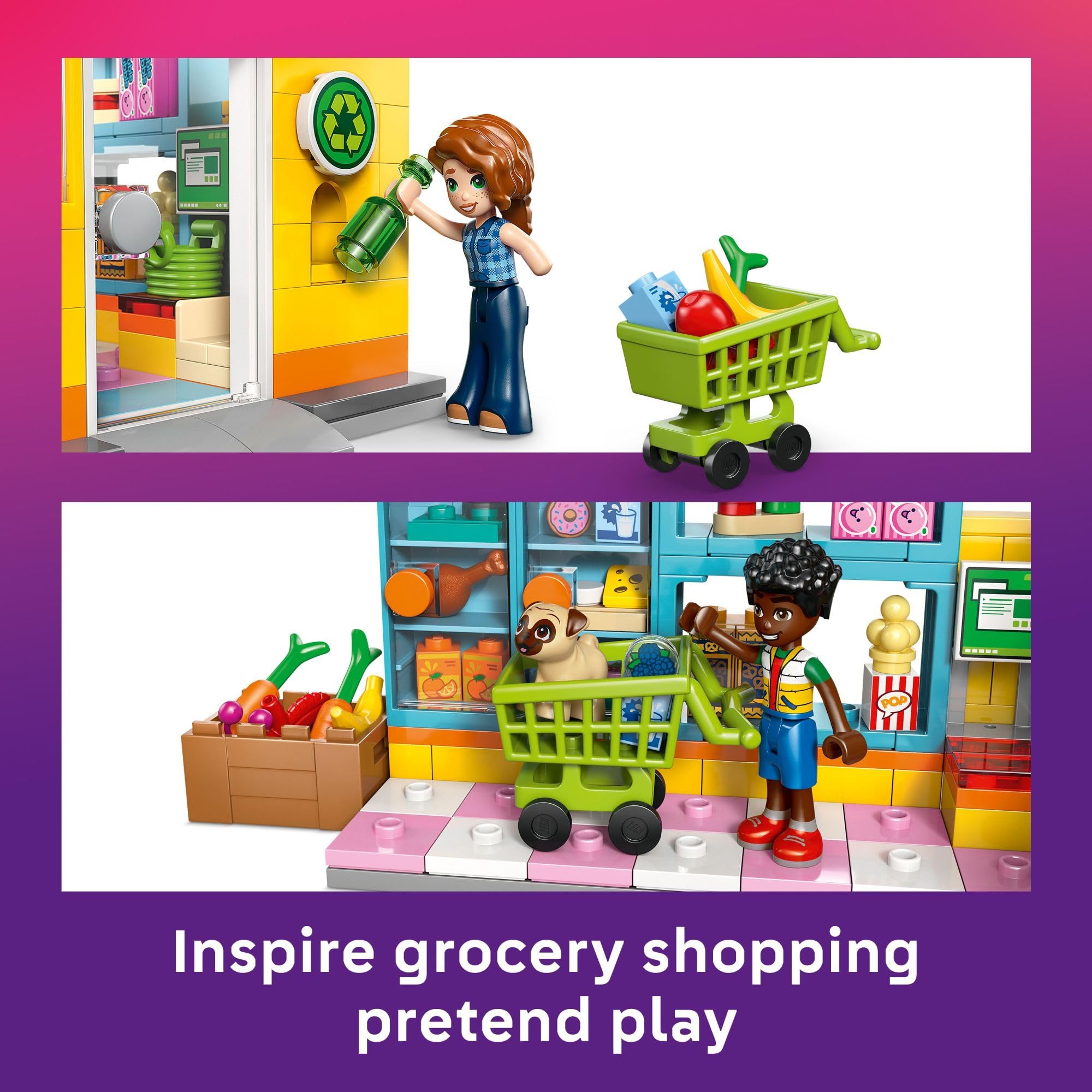 LEGO Friends Heartlake City Convenience Store Building Toy for Girls & Boys - Pretend Play Set for Kids, Ages 5+ - W/Autumn & Zac Minidolls, 1 Toy Dog, & Accessories - Gift Idea for Birthdays - 42680 🍁 All In One Marketplace Canada