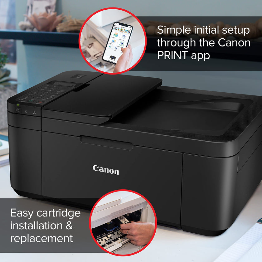 Canon PIXMA TR4720 - All-in-One Wireless Printer for Home Use, Print, Copy, Scan, and Built-in Fax, with Auto Document Feeder, Mobile Printing, Black 🍁 All In One Marketplace Canada