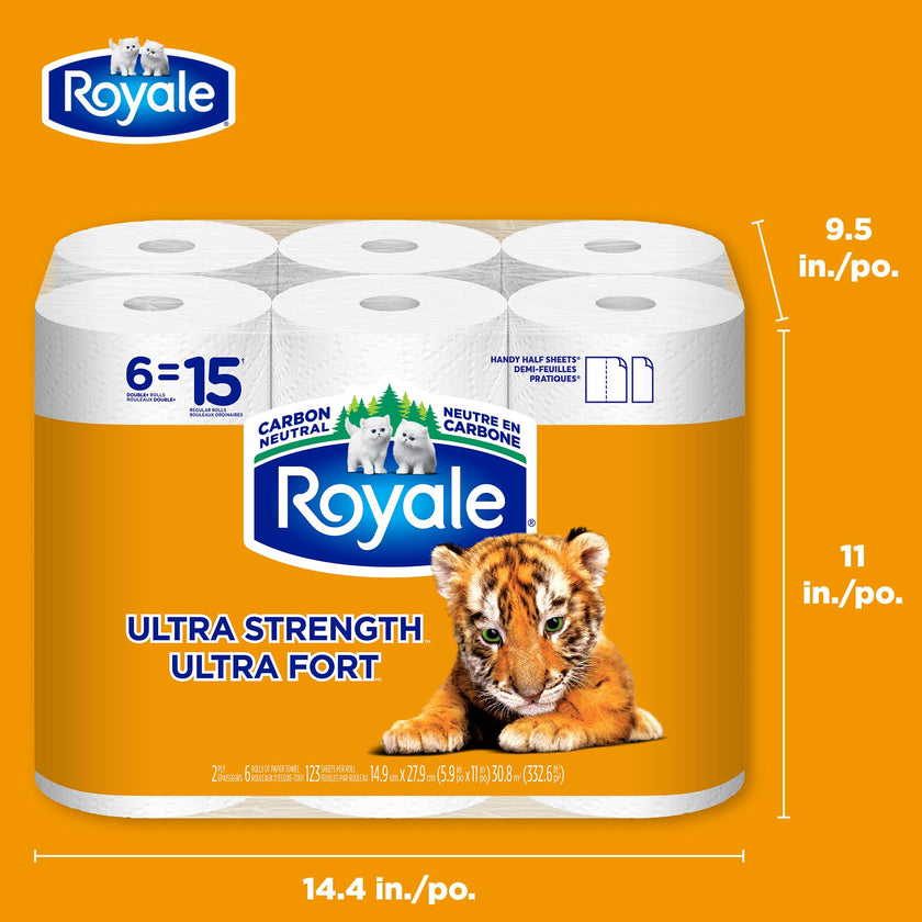 Royale Ultra Strength Paper Towel, 12 Equal 30 Rolls, 123 Sheets per Roll 🍁 All In One Marketplace Canada