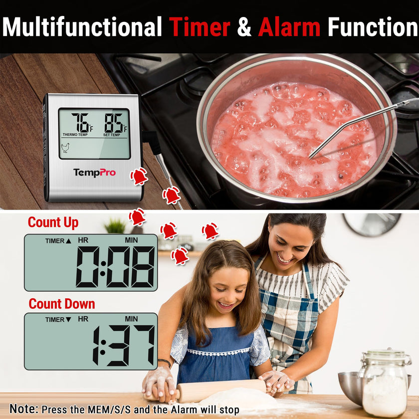 ThermoPro TP-16 Meat Thermometer with Stainless Steel Probe for Indoor Outdoor Use, Digital Cooking Thermometer for Grill, Barbecue, Oven, Smoker, Candy 🍁 All In One Marketplace Canada