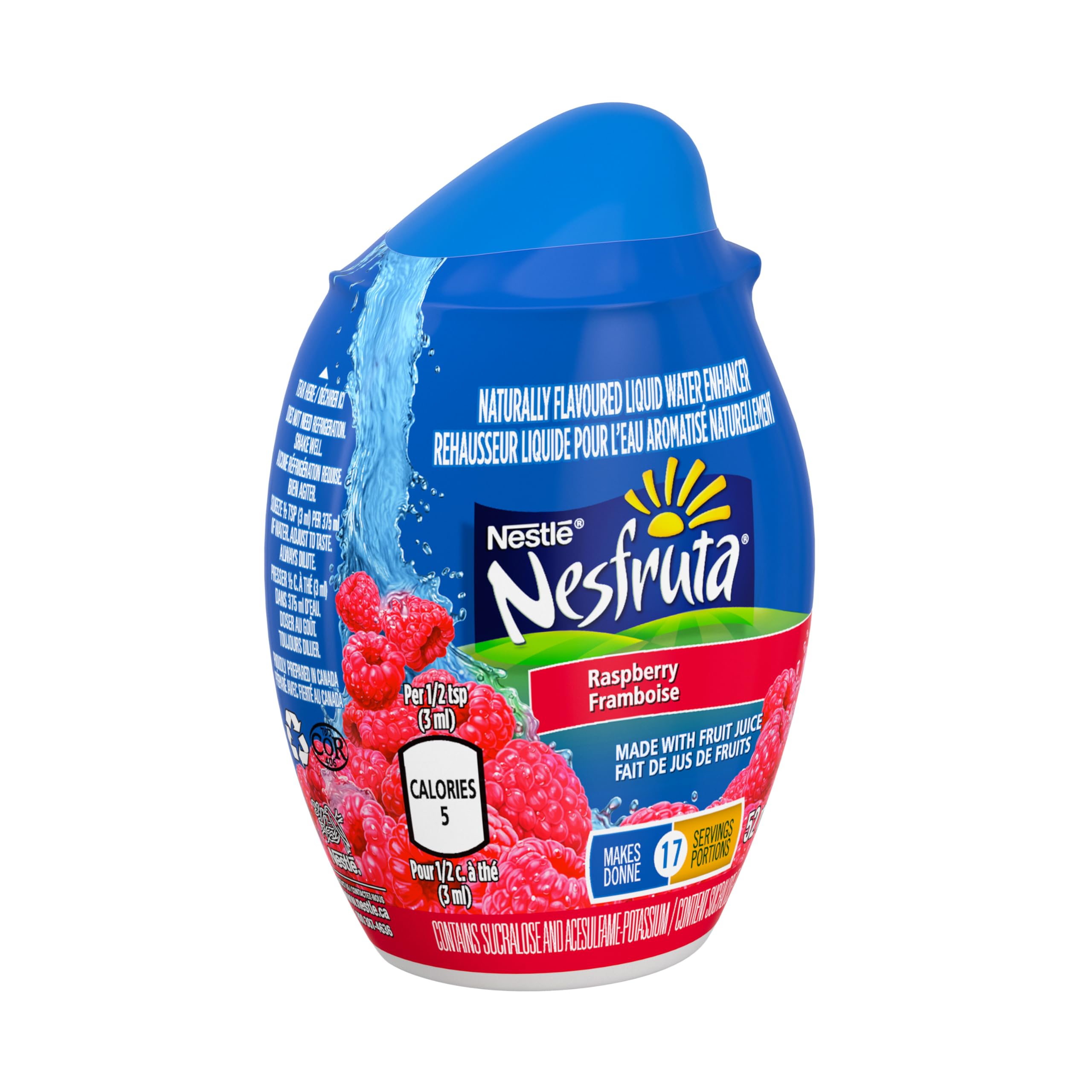NESFRUTA Raspberry Liquid Water Enhancer, 12 Bottles, 780 g 🍁 All In One Marketplace Canada