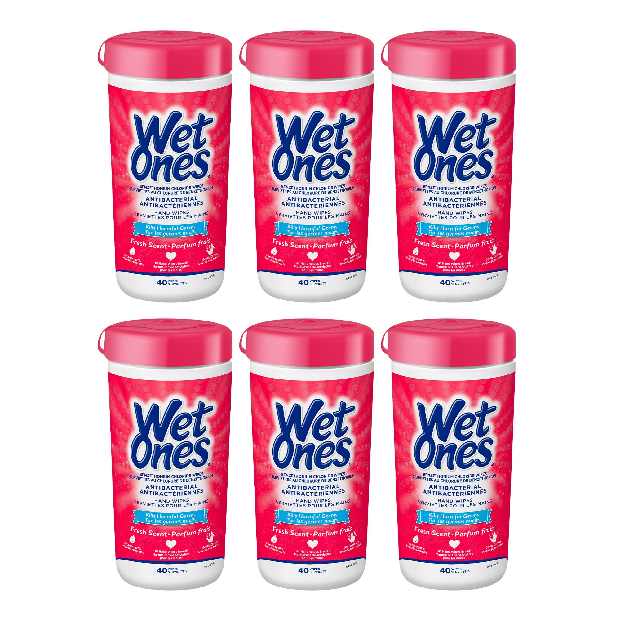 Wet Ones Antibacterial Fresh Scent Hand Wipes| Travel |Hand Sanitizer Wipes, Travel Essentials, 40‑Count Canisters, Pack of 6 🍁 All In One Marketplace Canada