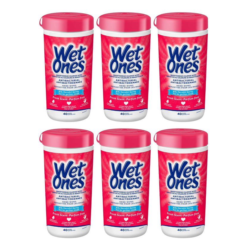 Wet Ones Antibacterial Fresh Scent Hand Wipes| Travel |Hand Sanitizer Wipes, Travel Essentials, 40‑Count Canisters, Pack of 6 🍁 All In One Marketplace Canada
