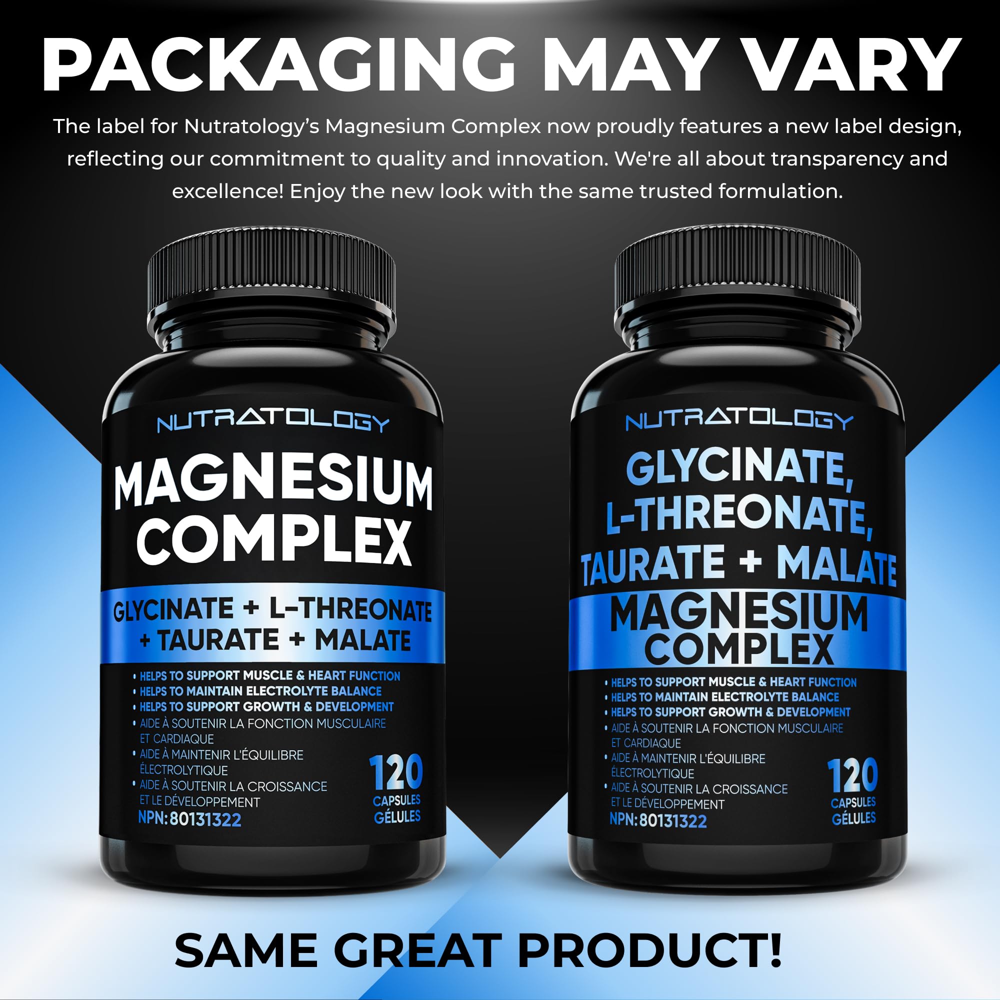 Nutratology Magnesium Complex - Glycinate, Malate, L-Threonate & Taurate With Vitamin B6 + Bioperine For Enhanced Absorption - Helps Support Healthy Bones, Muscles, Teeth & Heart - 100MG Elemental Magnesium Per Capsule - 120 Count
