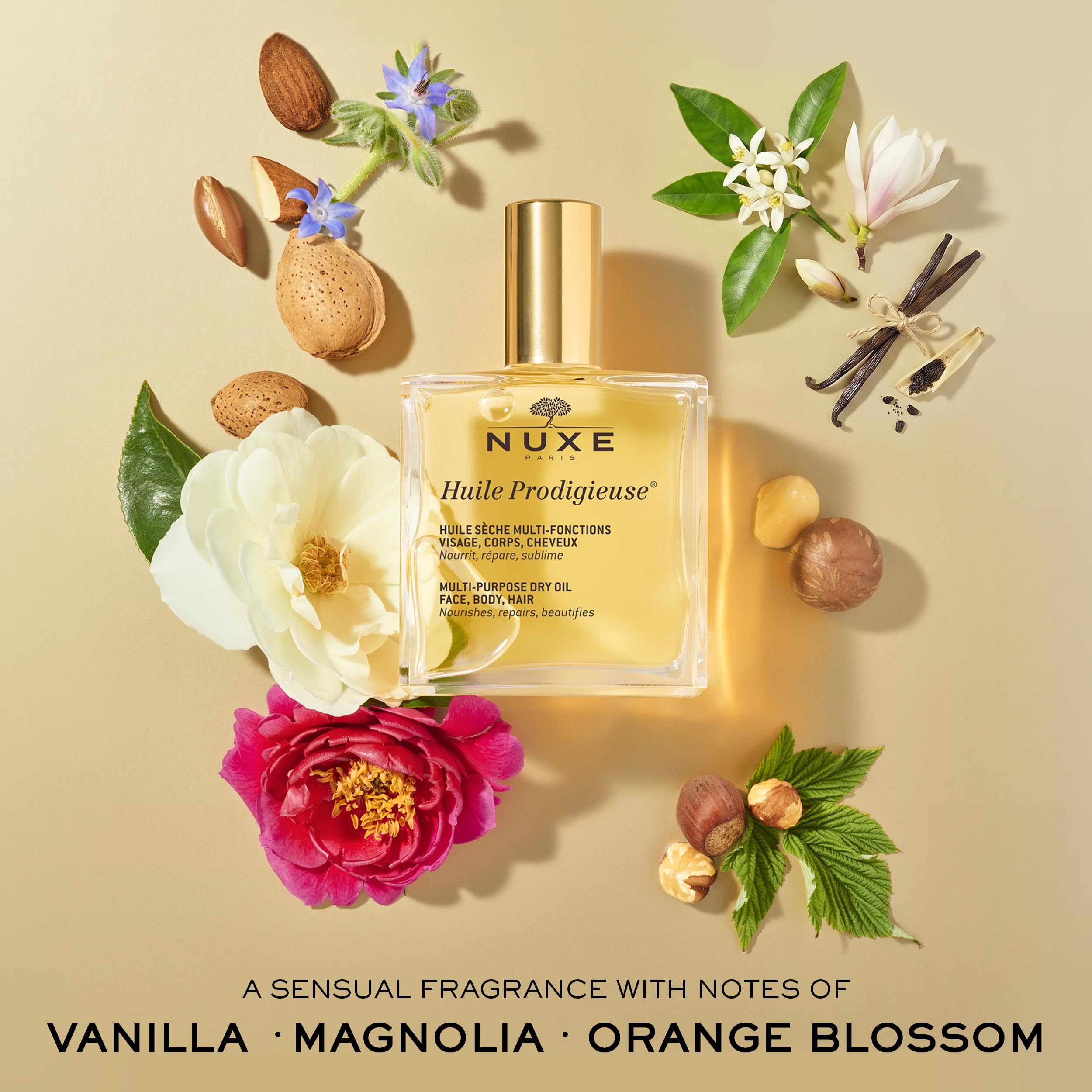 NUXE Huile Prodigieuse Multi-Purpose Dry Oil - Radiant Glow and Lightweight Hydration for Face, Body & Hair. Nourishes, Repairs and Enhances - 50mL 🍁 All In One Marketplace Canada