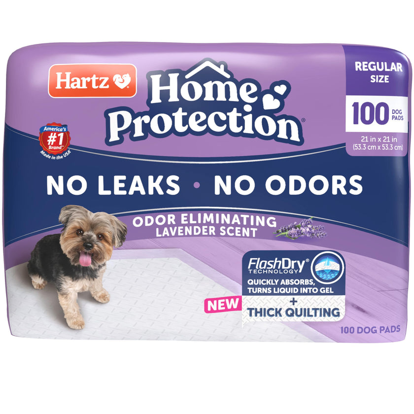 Hartz Home Protection Lavender Scented Dog Pads, 100 Count, Super Absorbent & Won't Leak, Odor Eliminating 🍁 All In One Marketplace Canada