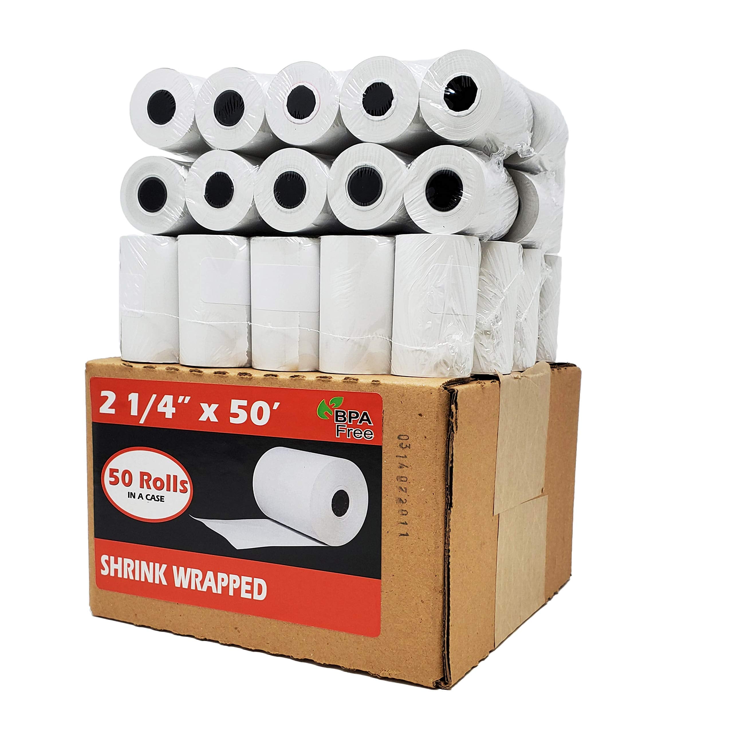 (50 Rolls) 2 1/4 x 50 Thermal Paper Receipt Rolls 2.25 x 50 ft POS Cash Register fits All Credit Card Terminals 🍁 All In One Marketplace Canada