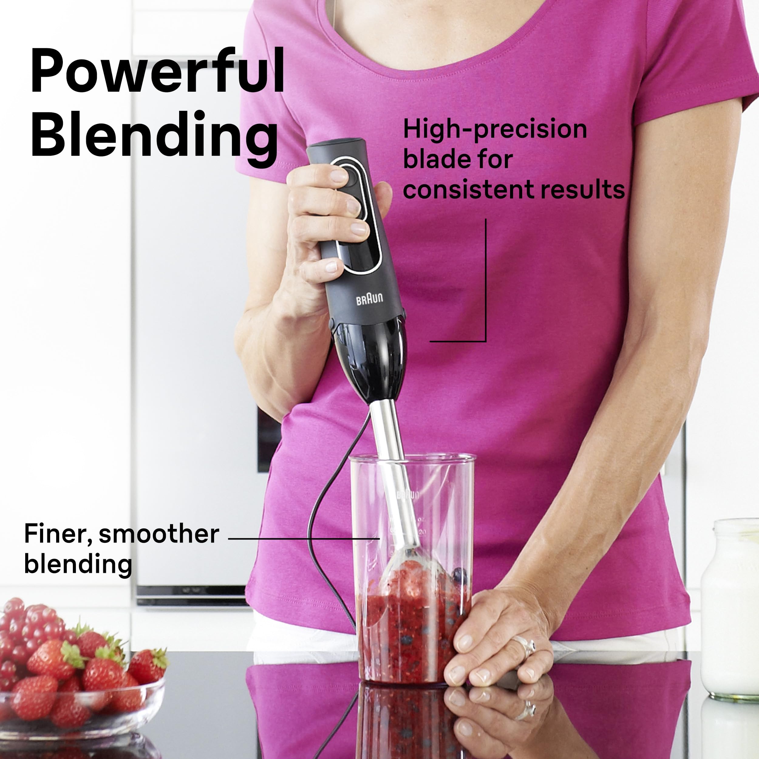 Braun MQ505 Immersion Hand Blender w/Whisk & Beaker, Dual Speed, 350W 🍁 All In One Marketplace Canada