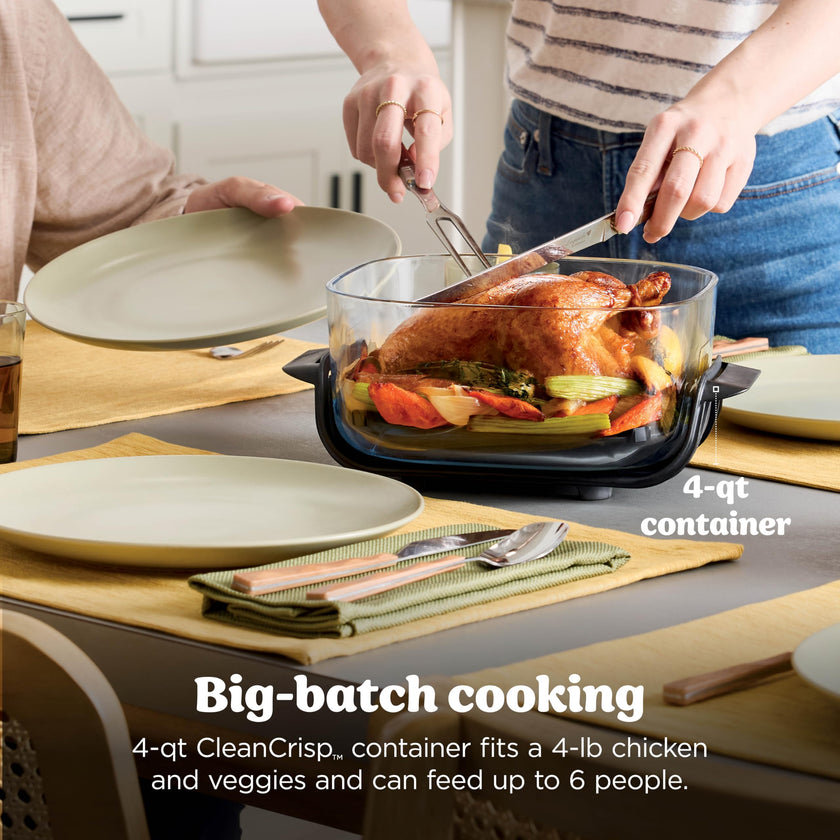 Ninja Crispi Portable Glass Air Fryer Cooking System – 4-Qt & 6-Cup CleanCrisp Containers, Nontoxic, Leak-Proof, Dishwasher Safe – Air Fry, Bake, Max Crisp, Recrisp FN101ST 🍁 All In One Marketplace Canada