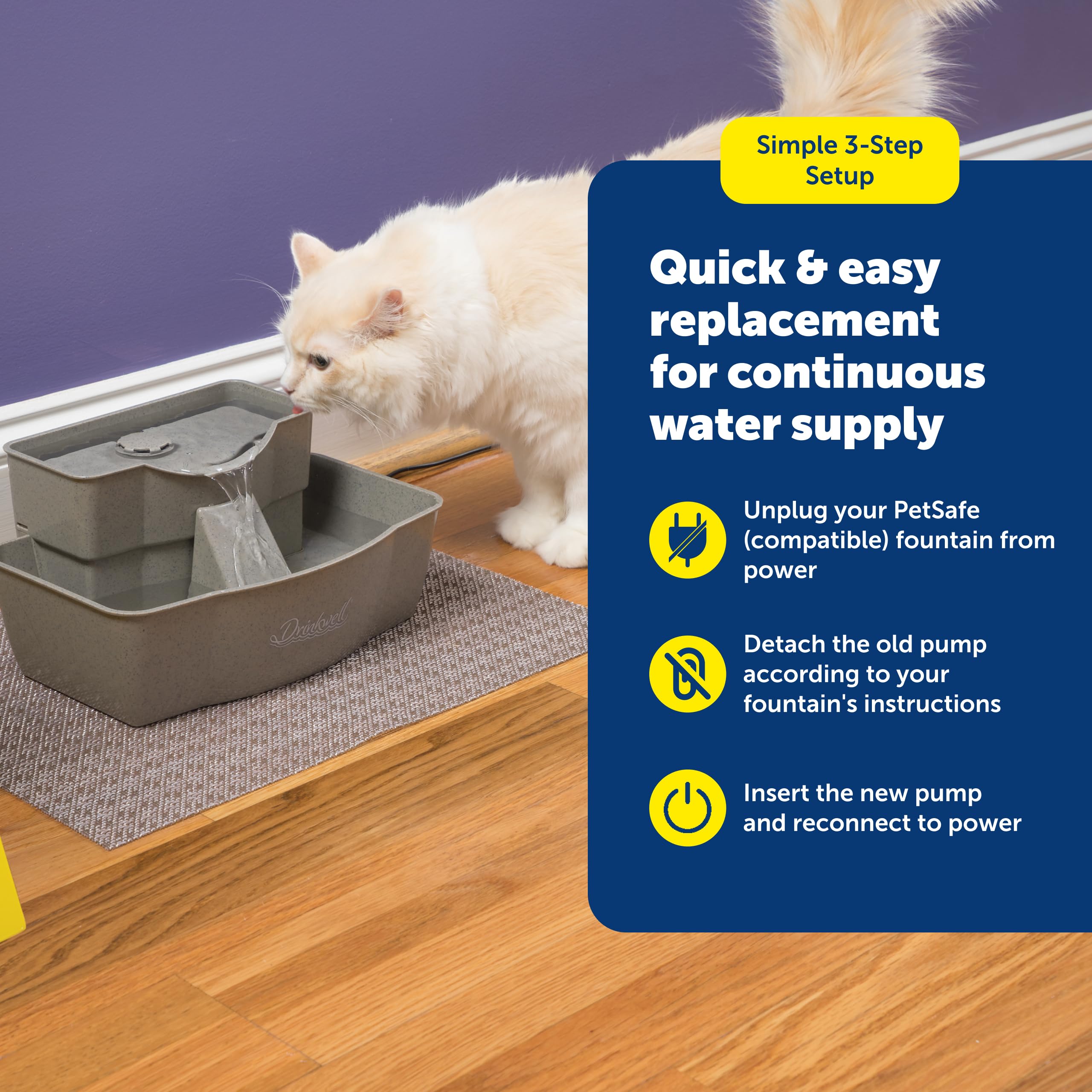 PetSafe Replacement Pump for Pet Drinking Fountains, Compatible with PetSafe Drinkwell Ceramic, Stainless Steel and 360 Dog and Cat Water Dispensers - PAC00-13206 🍁 All In One Marketplace Canada
