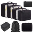 BAGAIL 8 Set Packing Cubes, Lightweight Travel Luggage Organizers with Shoe Bag, Toiletry Bag & Laundry Bag (Jet Black) 🍁 All In One Marketplace Canada