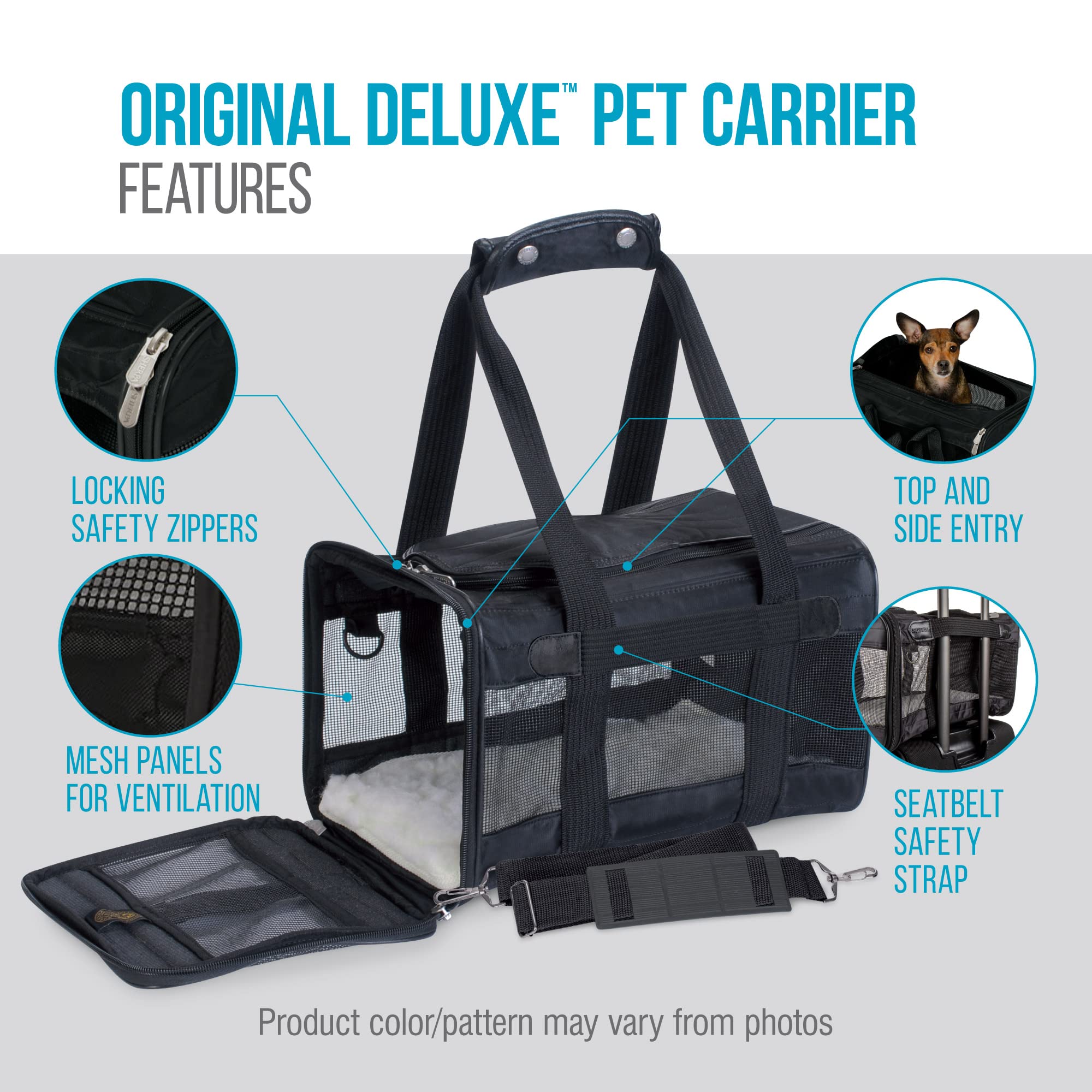 SHERPA Original Deluxe Airline Approved Pet Carrier, Medium, Black 🍁 All In One Marketplace Canada