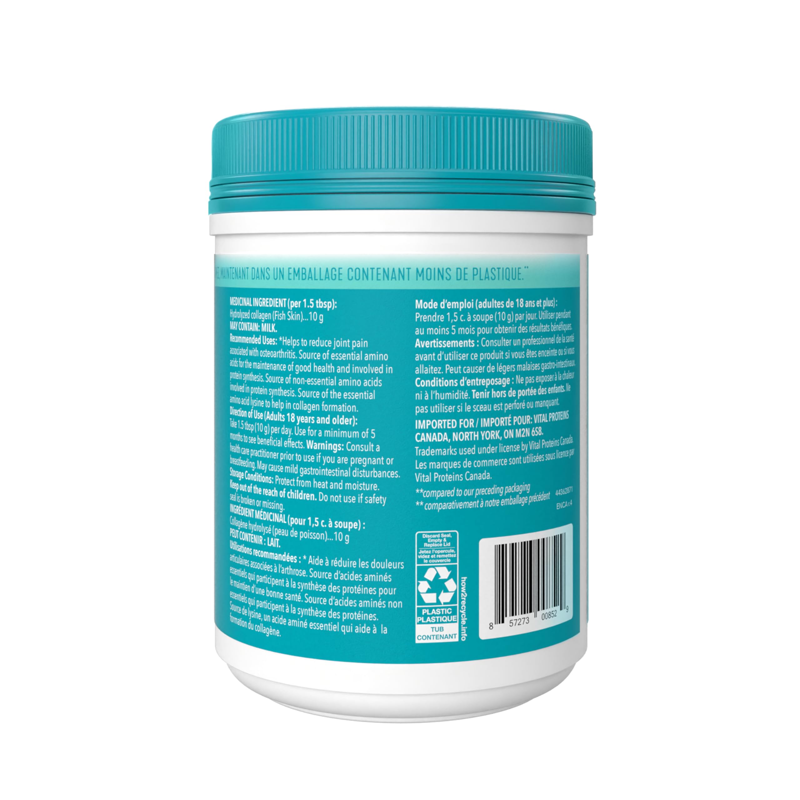 VITAL PROTEINS Marine Collagen Peptides Powder, Helps Form Collagen And Reduce Joint Pain Associated With Osteoarthritis, Source Of Amino Acids, No Added Sugar, No Artificial Colours Or Flavours, 221 g 🍁 All In One Marketplace Canada