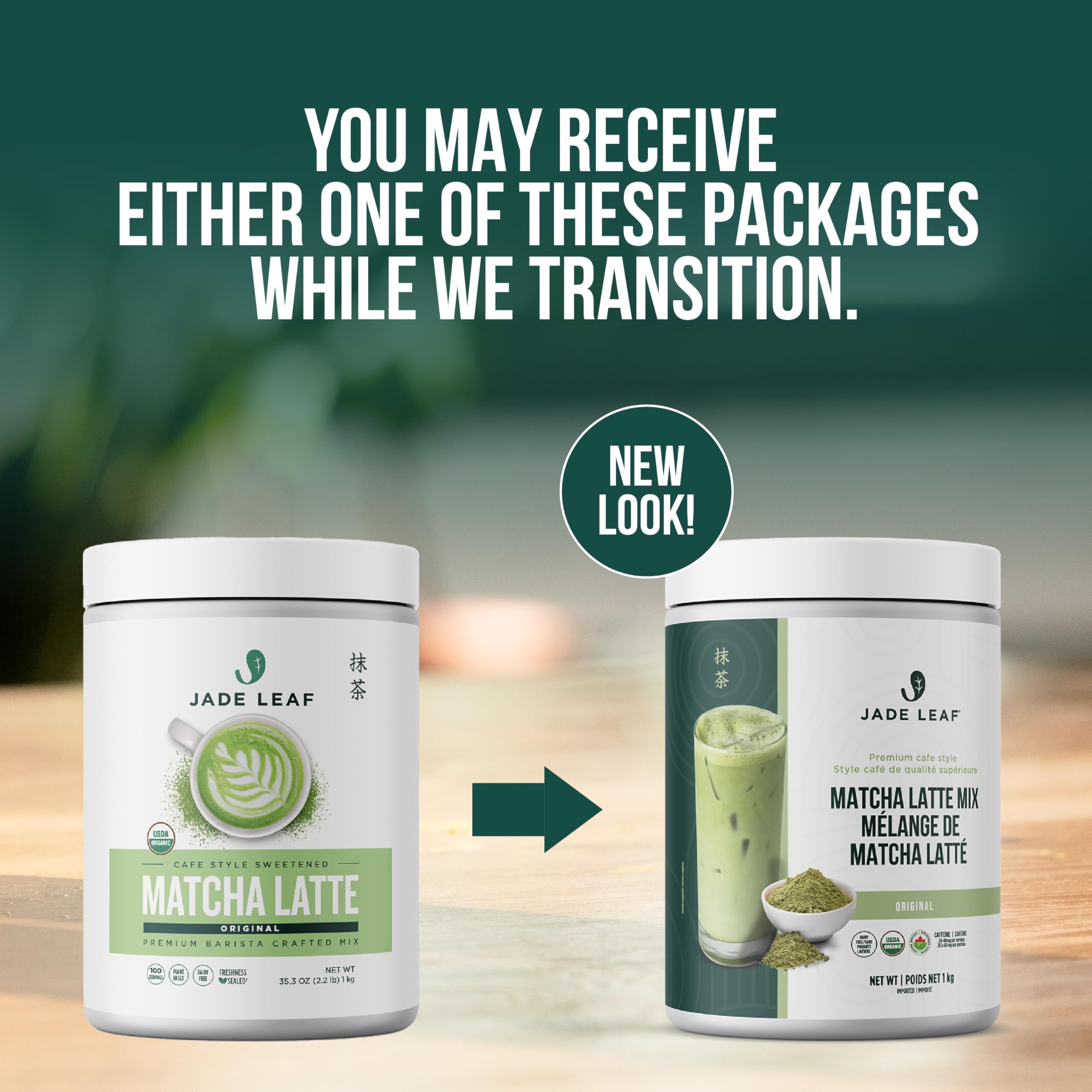 Jade Leaf Matcha Organic Matcha Latte Mix - Lightly Sweet Japanese Matcha Green Tea Powder with Organic Cane Sugar for Café Style Blend, 100 Servings (1kg Tub) 🍁 All In One Marketplace Canada
