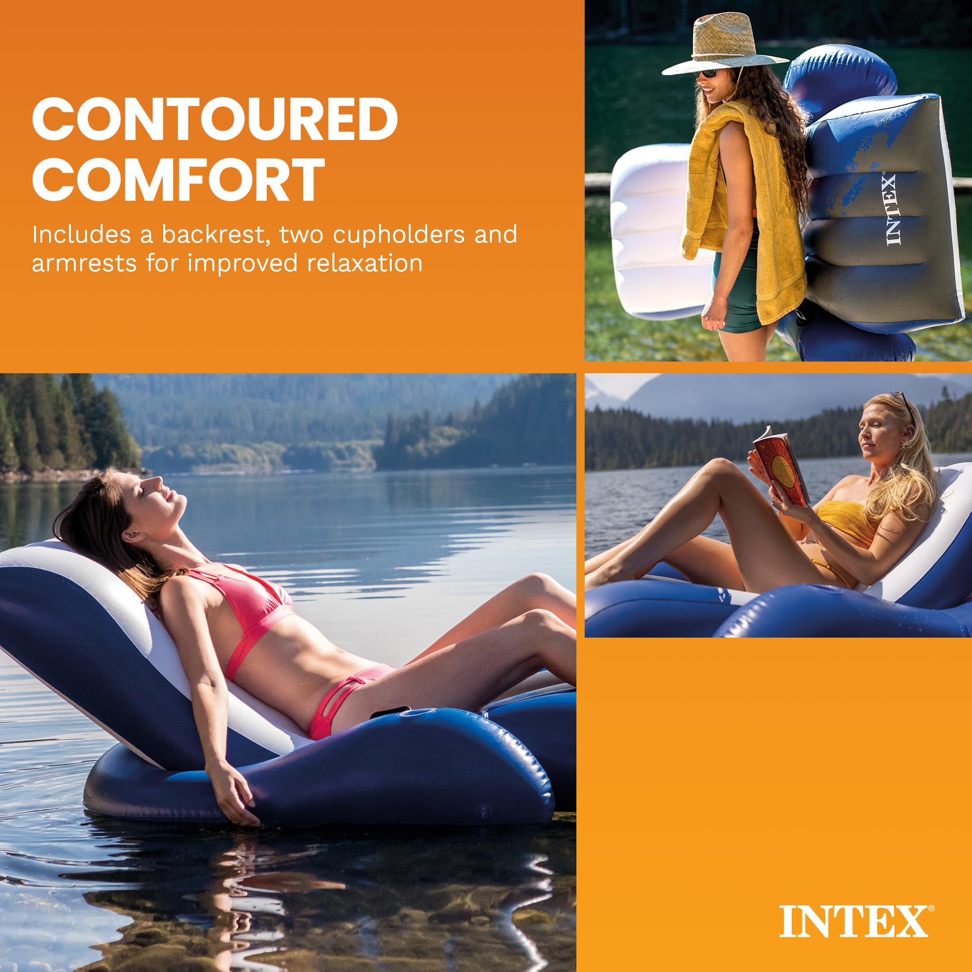 Intex Floating Recliner Inflatable Lounge, 71