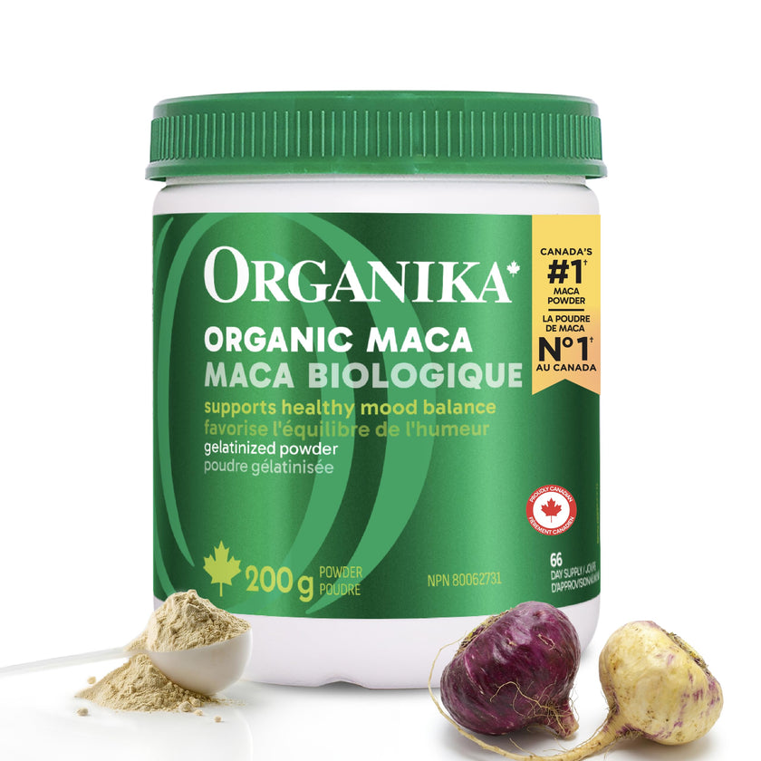 Organika Maca Certified Organic Powder- Gelatinized for High Bioavialability, Hormone Balance, Adaptogen to Help with Stress and Energy - 200 g 🍁 All In One Marketplace Canada