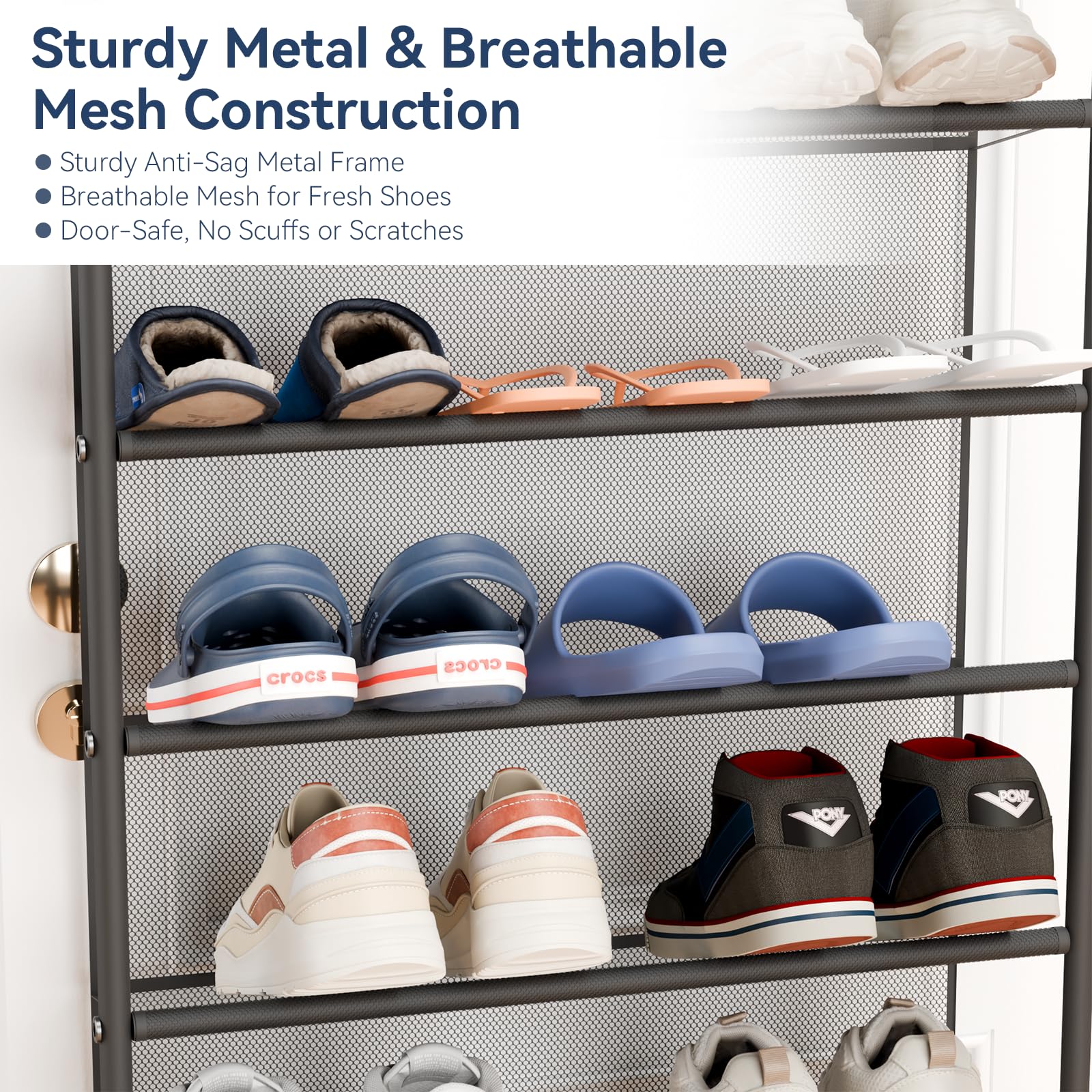 Whitmor 36 Pair Over-The-Door Rack-Gunmetal Gray Shoe Organizer 🍁 All In One Marketplace Canada