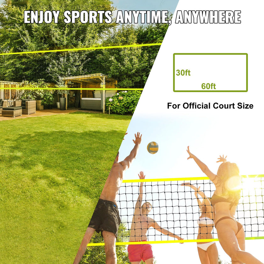 VEVOR Outdoor Portable Volleyball Net System, Adjustable Height Steel Poles, Professional Volleyball Set with PVC Volleyball, Pump, Carrying Bag, Heavy Duty Volleyball Net for Backyard, Beach, Lawn 🍁 All In One Marketplace Canada