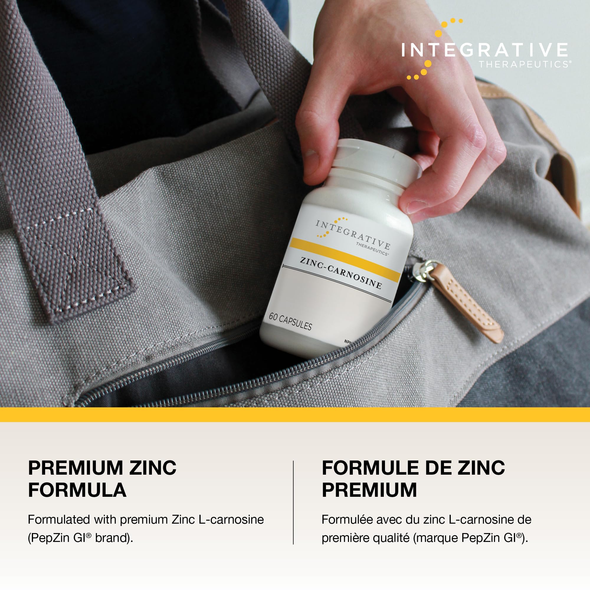Integrative Therapeutics Zinc Carnosine – Premium Zinc Supplement – 75mg of Zinc Carnosine – Factor in the Maintenance of Good Health - PepZin GI – 60 Capsules 🍁 All In One Marketplace Canada