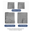Queen Size 4 Piece Sheet Set - Comfy Breathable & Cooling Sheets - Hotel Luxury Bed Sheets for Women & Men - Deep Pockets, Easy-Fit, Soft & Wrinkle Free Sheets - Heathered Grey Oeko-Tex Bed Sheet Set 🍁 All In One Marketplace Canada