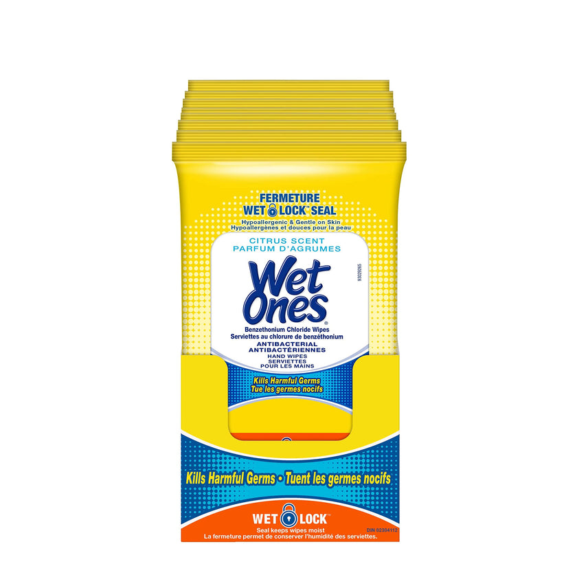 Wet Ones Antibacterial Hand Wipes, Citrus Scent, Wet Wipes, 20 Count (Pack of 10) 🍁 All In One Marketplace Canada