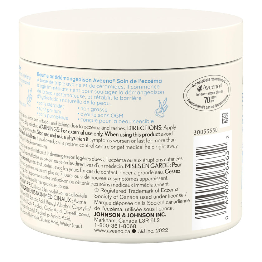 Aveeno Eczema Care Itch Relief Balm, Colloidal Oatmeal Eczema Cream for Instant Itchy Skin Relief, Intense Moisturizing Balm for Sensitive, Eczema-Prone Skin, Steroid- & Fragrance-Free, 311g 🍁 All In One Marketplace Canada