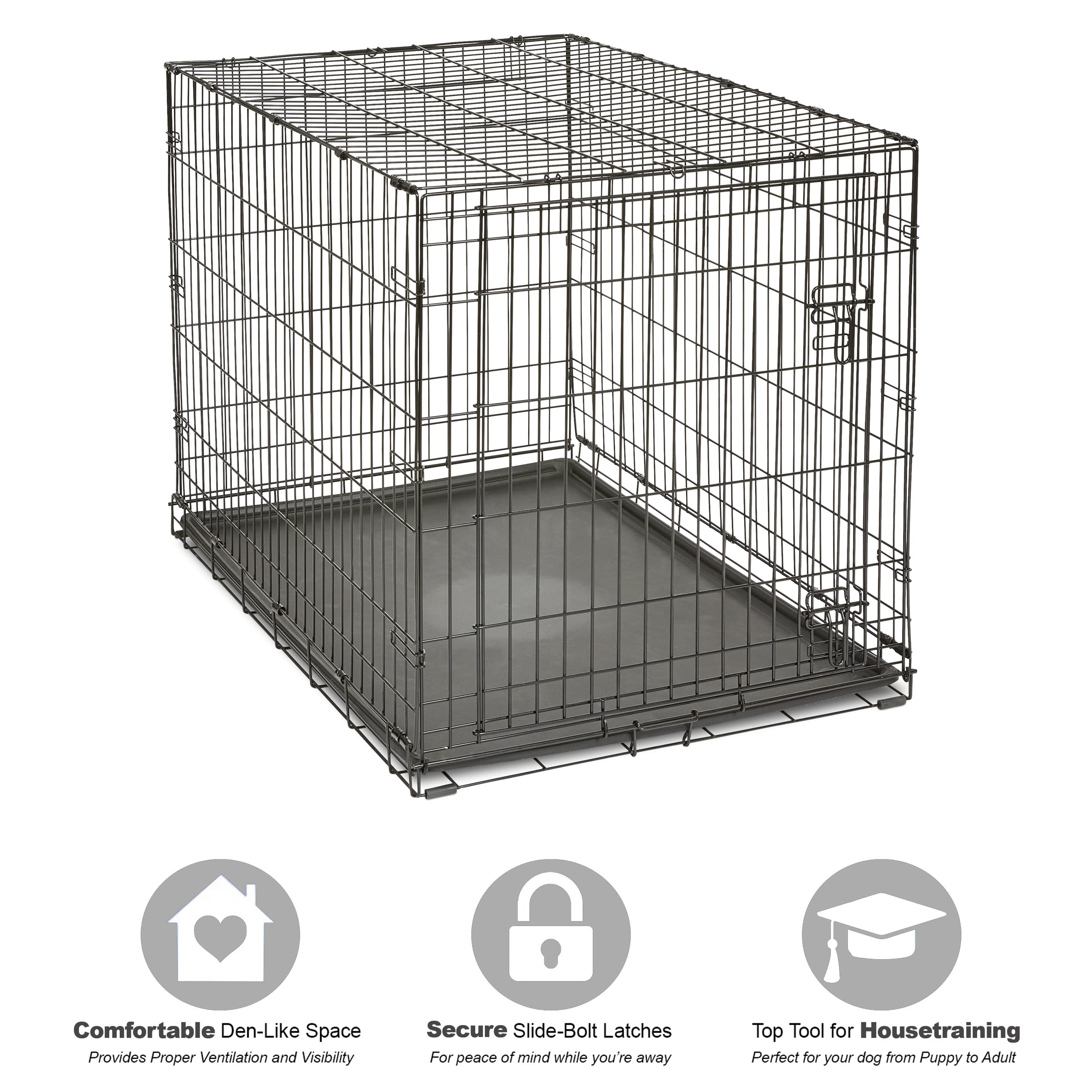 MidWest Homes for Pets 42-Inch New World Crate for Large Breeds, 71-90 lbs, Single Door Folding Dog Crate, Leak-Proof Tray & Secure Latch, Portable, Durable & Easy to Assemble 🍁 All In One Marketplace Canada