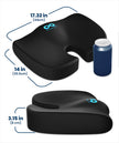 Everlasting Comfort Doctor Recommended Memory Foam Seat Cushion for Office Chairs & Car - Ergonomic Office Desk Accessories - Cushions for Tailbone Pain Relief, Sciatica (Black, Large) 🍁 All In One Marketplace Canada