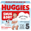 Huggies Size 5 Diapers, Snug & Dry Baby Diapers, Size 5 (25-37 lb.), 136 Count, Packaging May Vary 🍁 All In One Marketplace Canada