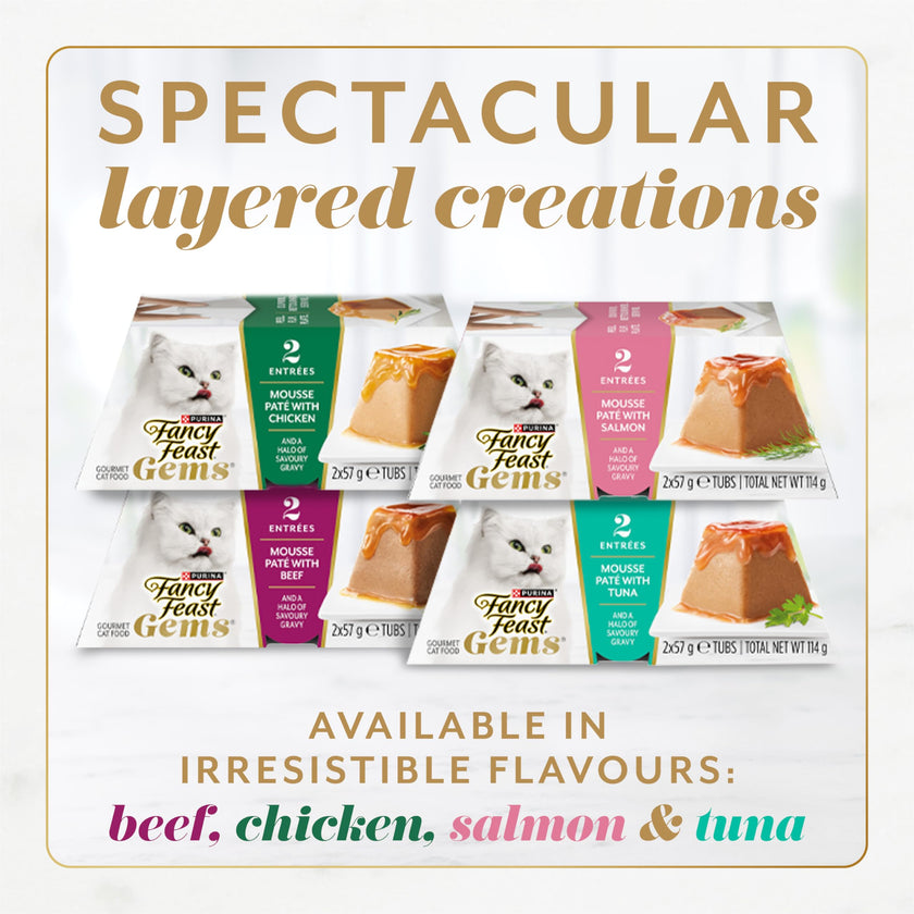 Fancy Feast Gems Wet Cat Food, Mousse Pâté with Chicken 57g (2 Pack x 8) 🍁 All In One Marketplace Canada