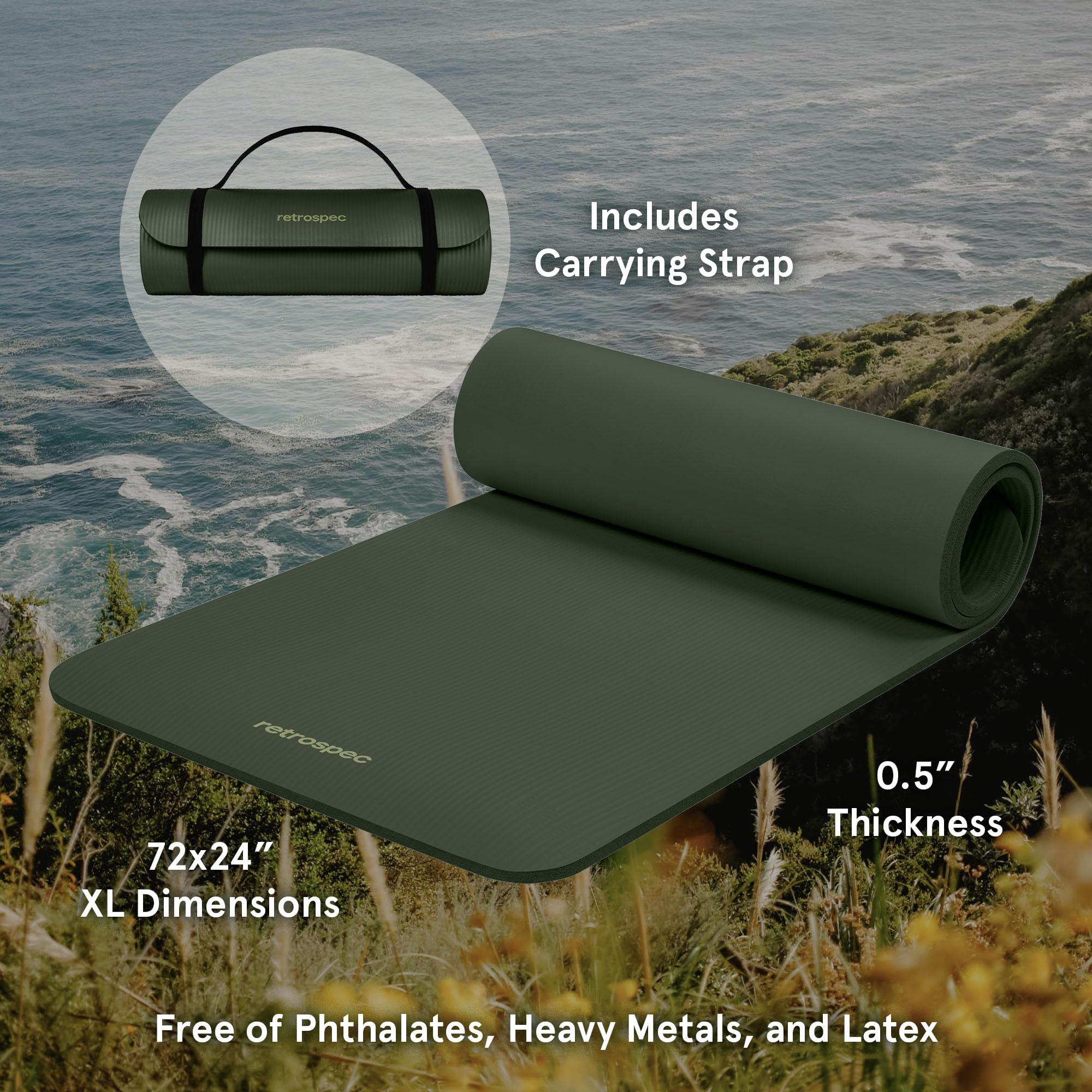 Retrospec Solana Yoga Mat 1/2