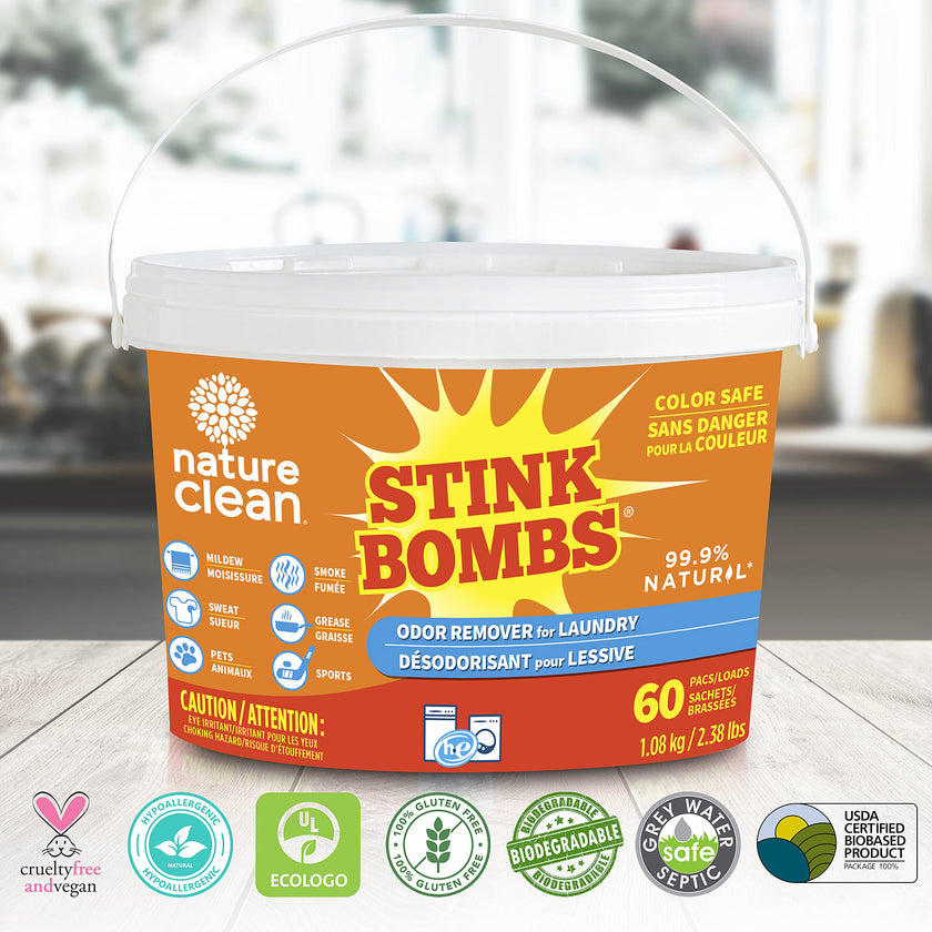 Nature Clean Stink Bombs Odor Remover Packs, 60 Count 🍁 All In One Marketplace Canada