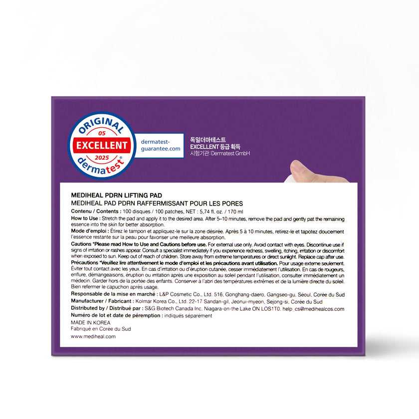 MEDIHEAL PDRN Lifting Toner Pads – Pore Tightening with Plant-Based PDRN, Peptide, Glutathione & PHA, Pore Care, Firming & Wrinkle Care, Stretchy Lifting Fabric, Korean Skin Care, 100 Pads 🍁 All In One Marketplace Canada