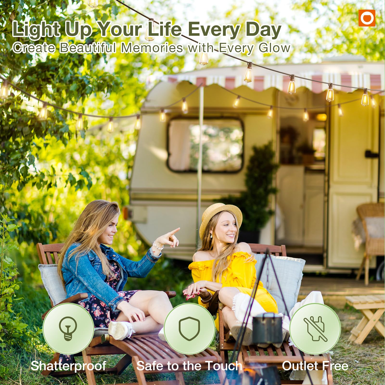 addlon 42FT(36+6) Solar Lights Outdoor Waterproof, String Lights Outdoor Solar power with Remote & USB Port 12+1 LED Shatterproof Bulbs 3 Light Modes,Dimmable &Timable Solar Light for Camping Backyard 🍁 All In One Marketplace Canada