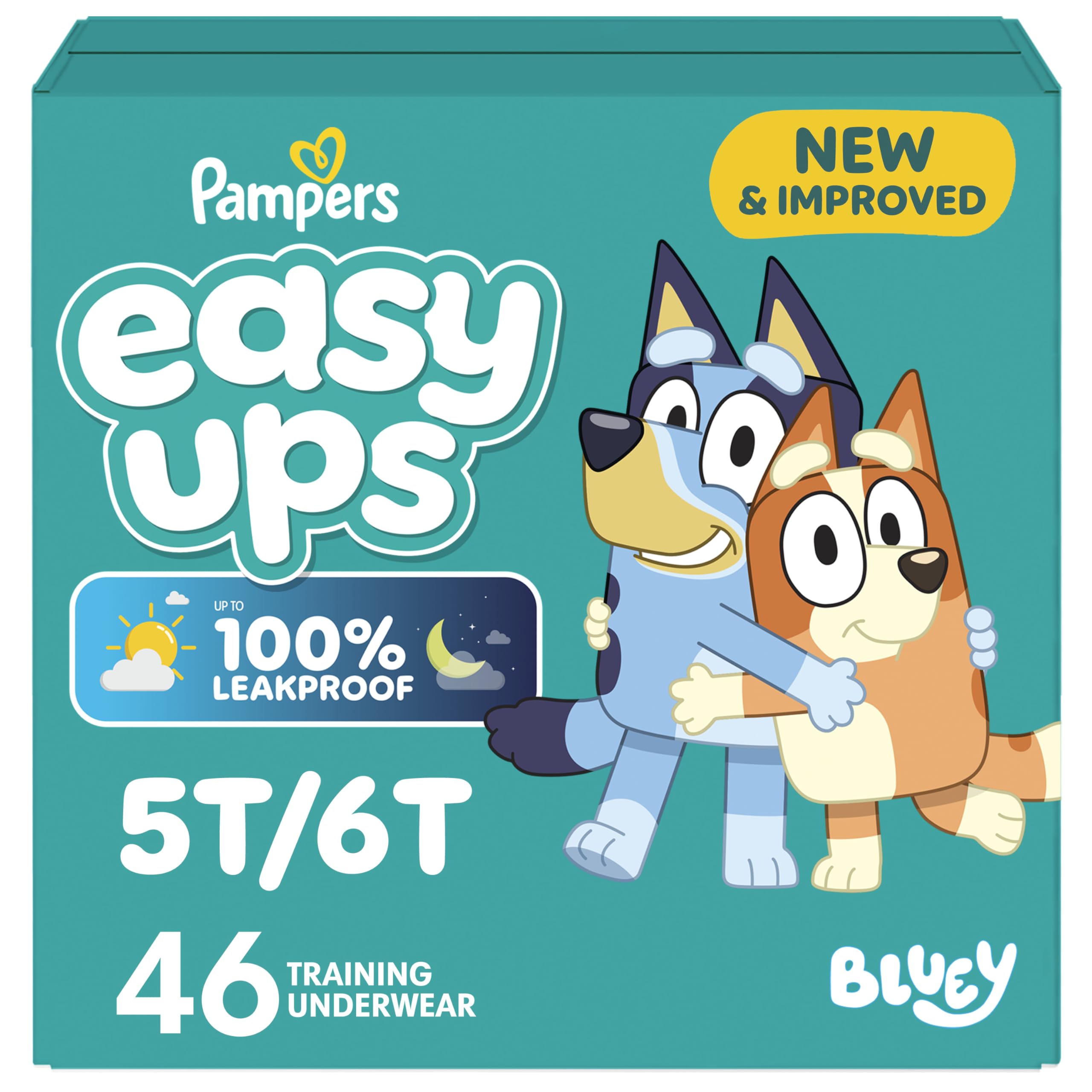Pampers Easy Ups Girls & Boys Potty Training Pants, Size 7 (5T6T), 46 Count, Bluey Absorbent Training Underwear, Up to 100% Leakproof Day and Night, Hypoallergenic 🍁 All In One Marketplace Canada