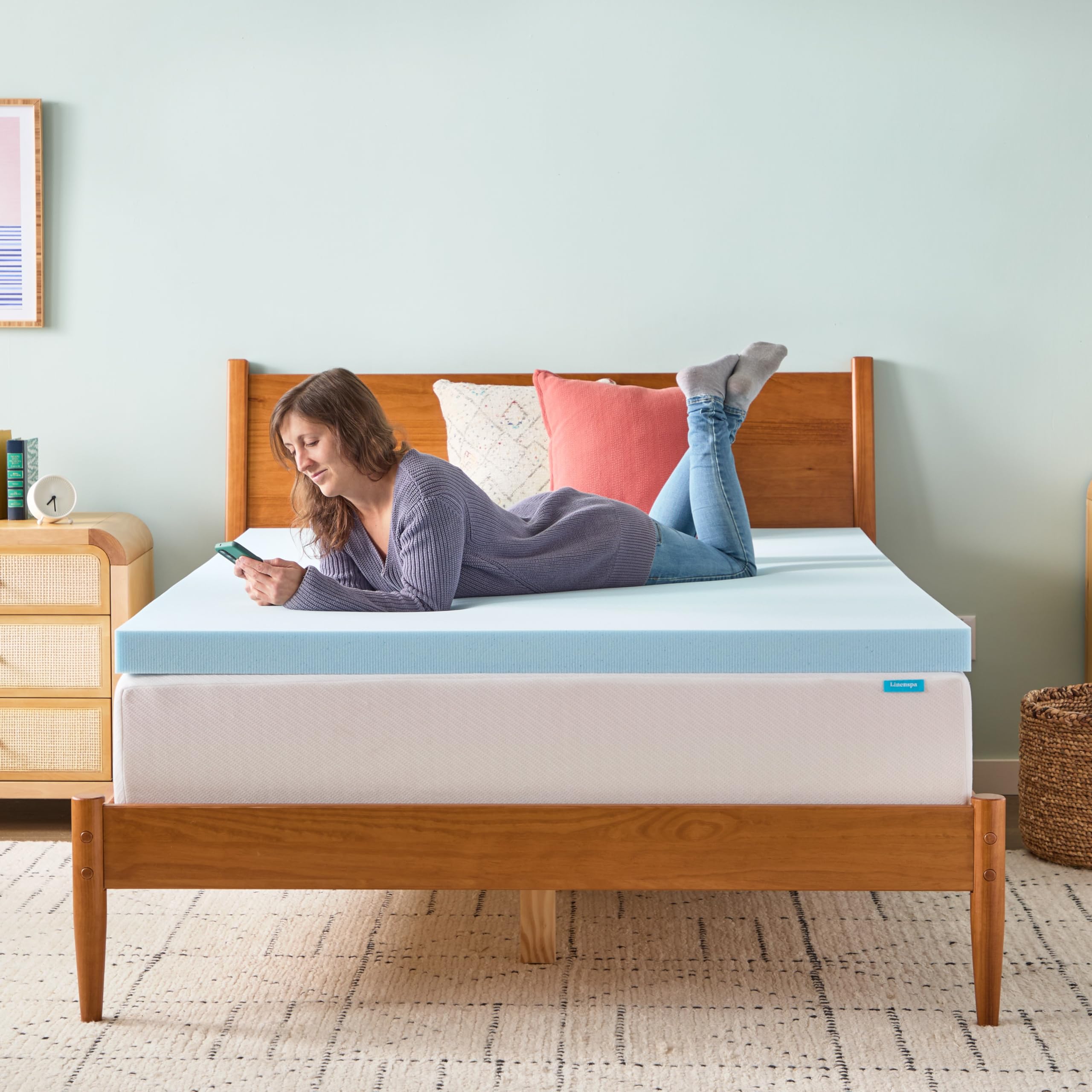 Linenspa 3 Inch Memory Foam Mattress Topper, Gel Infused RV Queen Mattress Topper, CertiPUR-US Certified 🍁 All In One Marketplace Canada