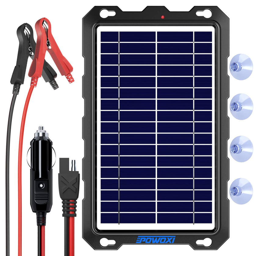 Solar Battery Trickle Charger for Car Battery, Portable and Waterproof Solar Battery Maintainer, Amorphous Silicon Solar Panel car Battery Charger (Solar Battery Charger 7.5W) 🍁 All In One Marketplace Canada