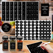 AISIPRIN 24 Pcs Glass Spice Jars with 398 Labels, 4oz Empty Square Containers Seasoning Bottles - Shaker Lids, Funnel, Brush and Marker Included(Black Metal Caps) 🍁 All In One Marketplace Canada