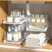 Delamu 2-Tier Multi-Purpose Bathroom Under Sink Organizers and Storage, Stackable Kitchen Pantry Organization, Pull Out Medicine Cabinet Organizer with Movable Dividers, White, 2 Pack 🍁 All In One Marketplace Canada