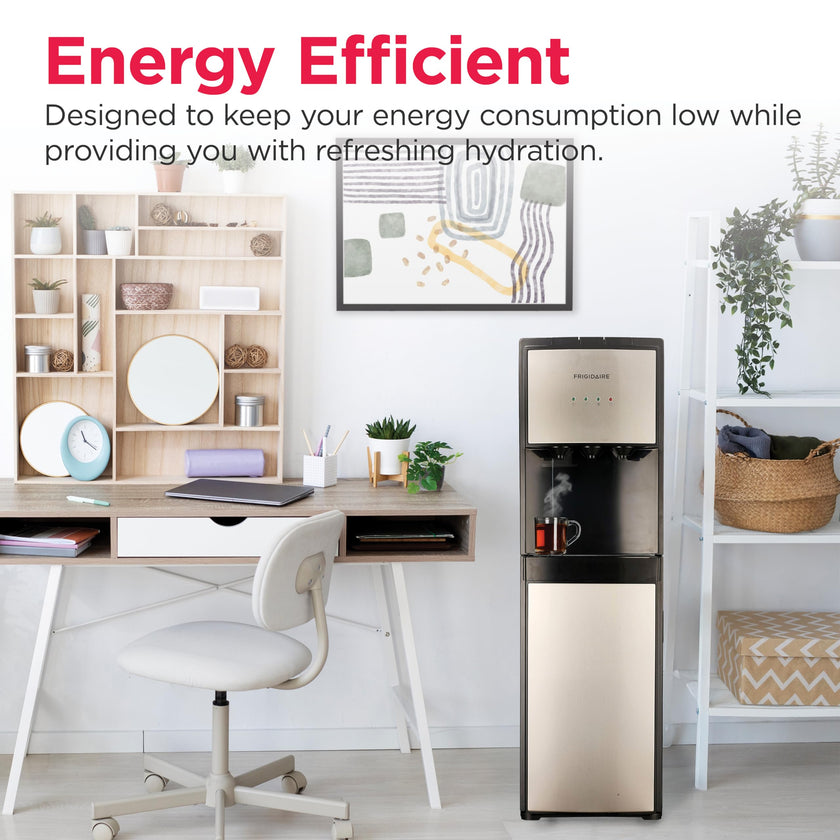 Frigidaire, 5 Gallon Bottom Loading Hot and Cold Water Dispenser, Stainless Steel 🍁 All In One Marketplace Canada