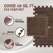 Yes4All EVA Interlocking Mats, Puzzle Floor Tiles, Foam Floor Padding with Border for Furniture, Home Space, Living Room, Garage - Dark Oak Wood, 4.46 m2 🍁 All In One Marketplace Canada