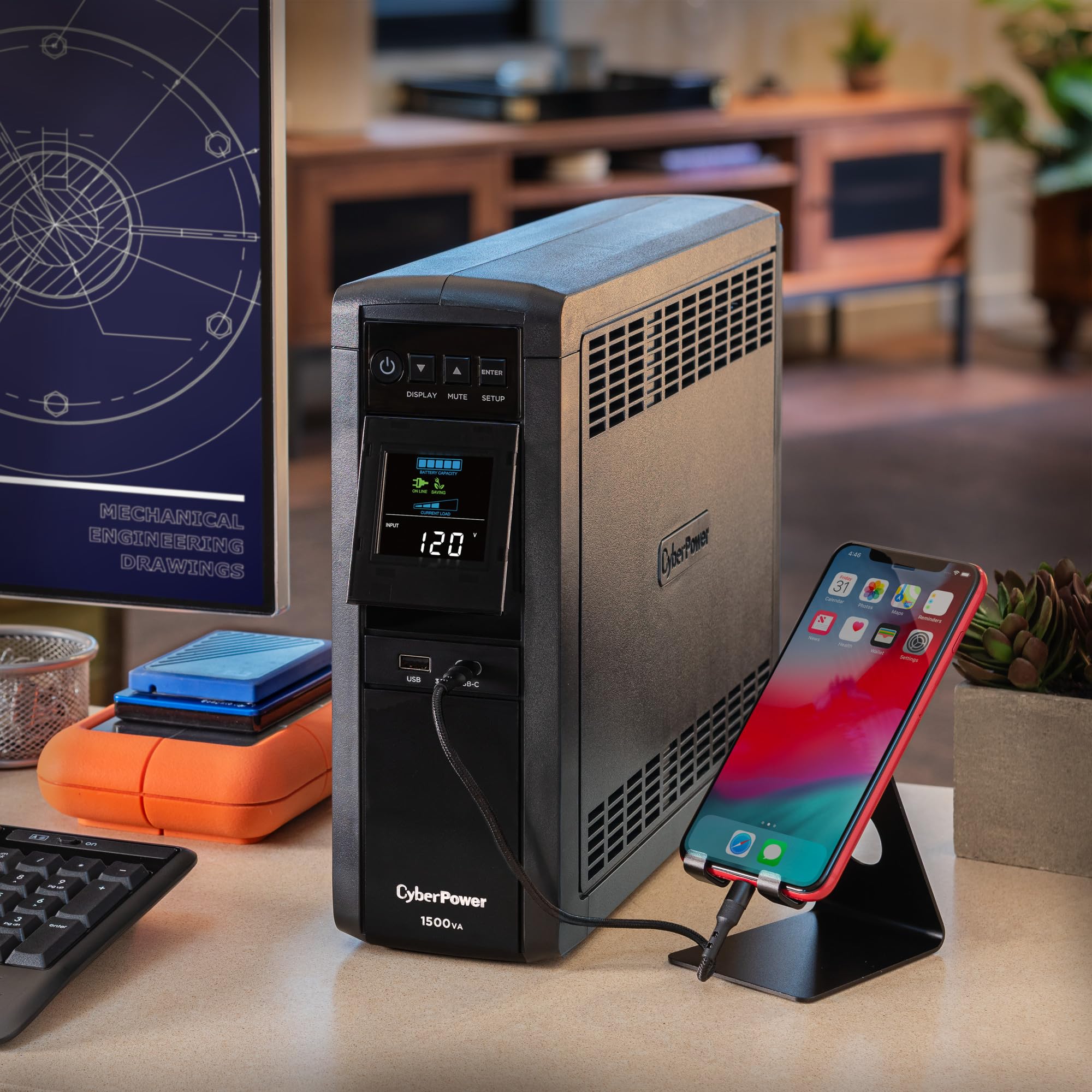 CyberPower CP1500PFCLCD PFC Sinewave UPS System, 1500VA/1000W, 12 Outlets, AVR, Mini Tower, Black 🍁 All In One Marketplace Canada
