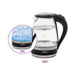 Salton Cordless Electric Glass Kettle - Compact 1.5L/Quart Water Boiler and Tea Heater with Automatic Shut-Off and Boil-Dry Protection, Soft Blue Illumination, Stainless Steel, 1100 Watts 🍁 All In One Marketplace Canada