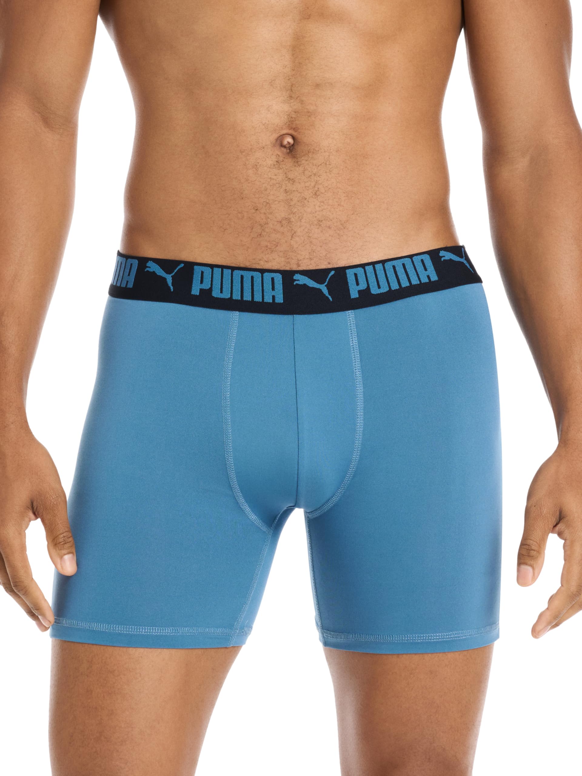 Puma Men's Standard 4 Pack Active Stretch Boxer Briefs, Blue Combo 🍁 All In One Marketplace Canada