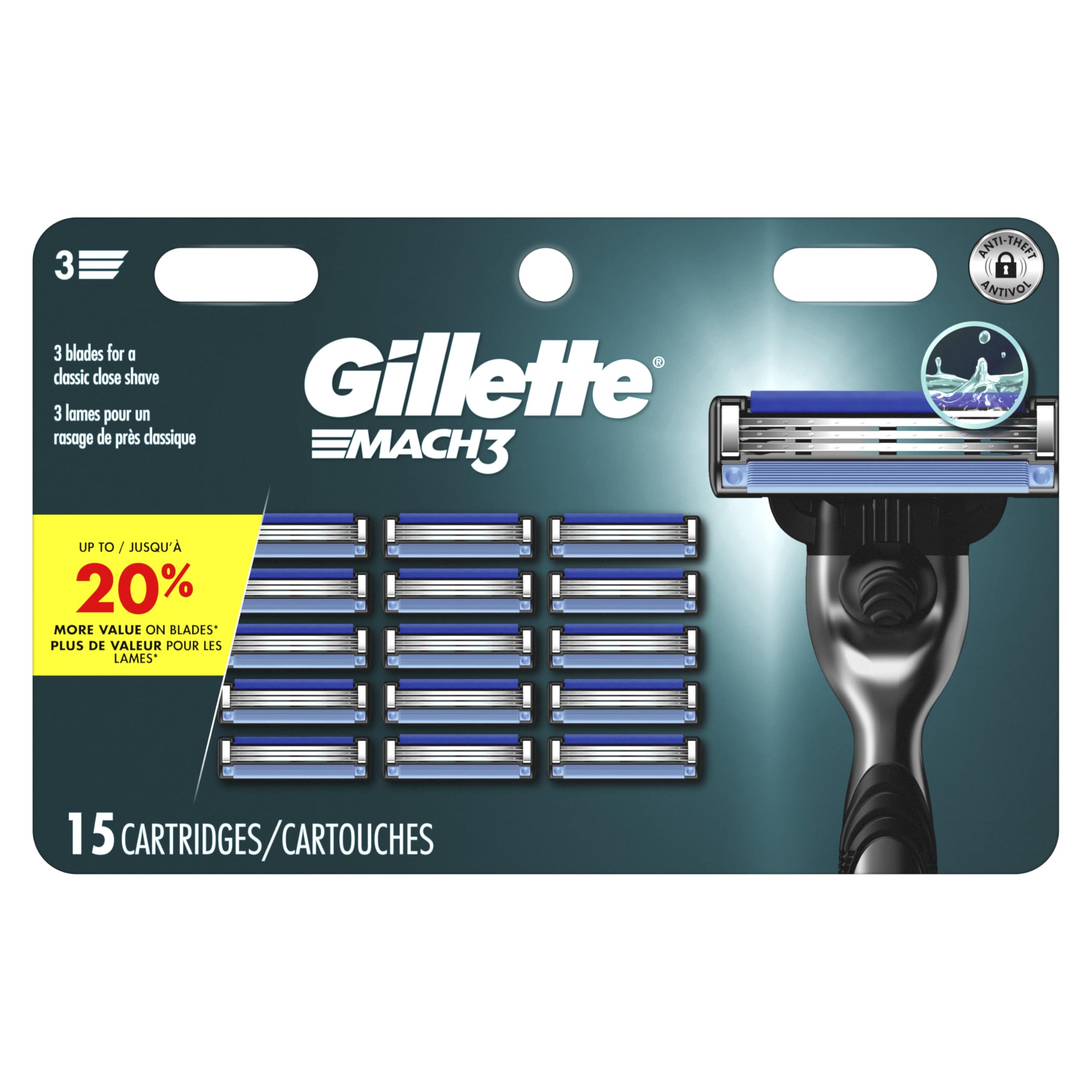 Gillette Mach3 Men's Razor Blade Refills, 15 Refills 🍁 All In One Marketplace Canada